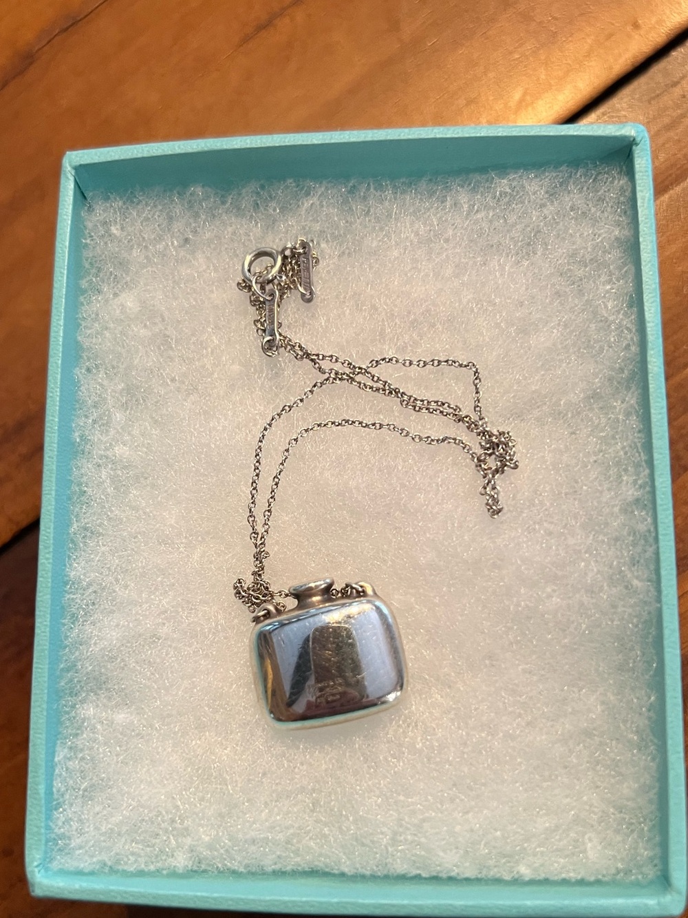 Tiffany & Co. Sterling Silver Perfume Bottle Pendant Necklace Beautiful